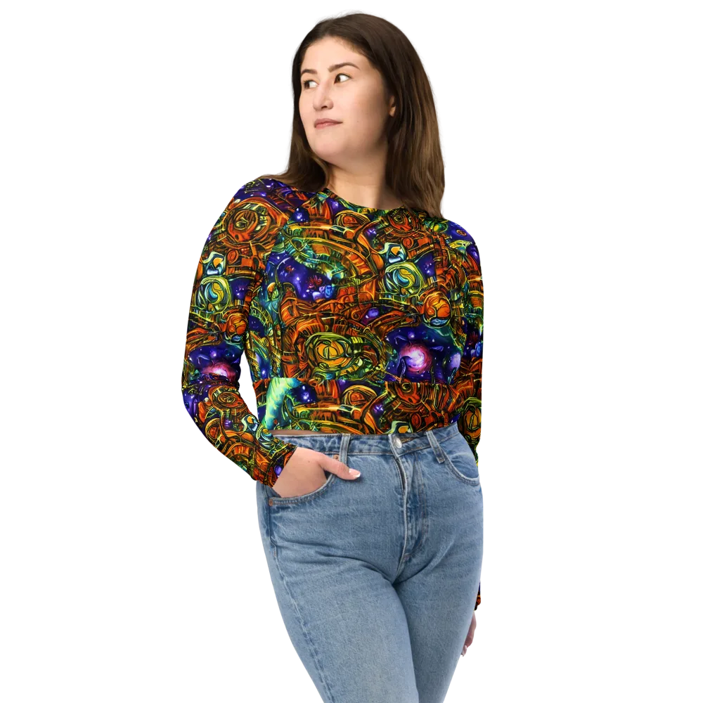 Ultraviolet Machine on Long Sleeve Crop Top — Front