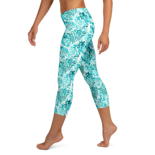 Tidal Bloom on a Capri Leggings