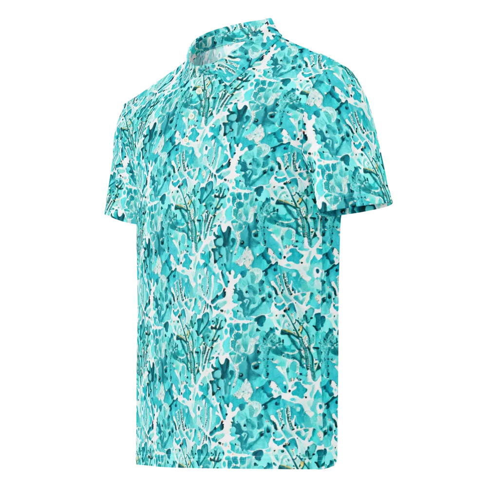 Tidal Bloom on Men's Slim Fit Polo Shirt — Left Front