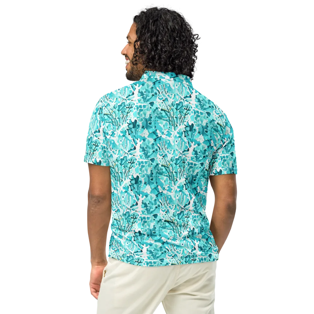 Tidal Bloom on Men's Slim Fit Polo Shirt — Back