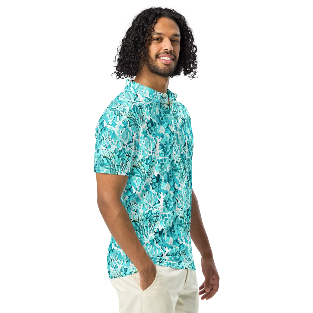 Tidal Bloom on Men's Slim Fit Polo Shirt — Right Front