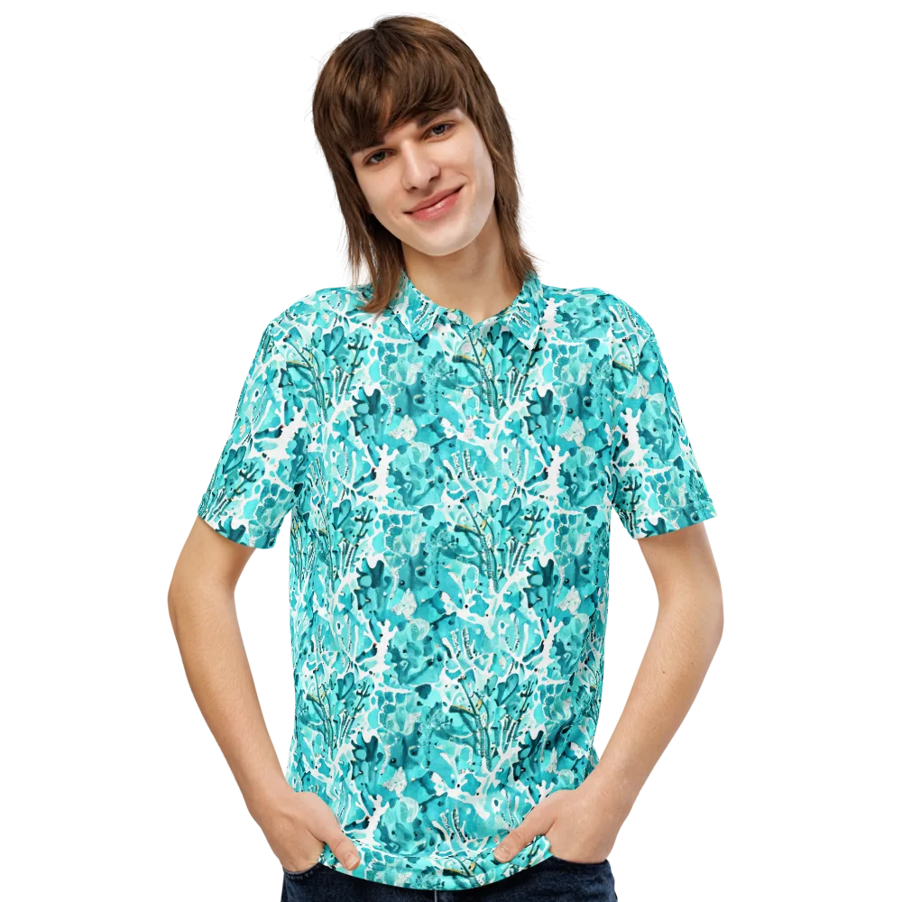 Tidal Bloom on Men's Slim Fit Polo Shirt — Front