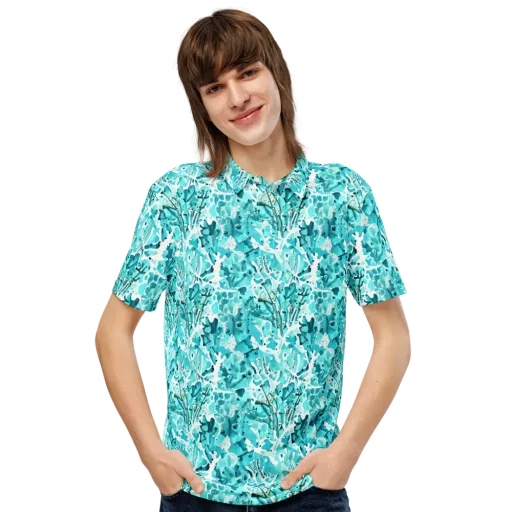 Tidal Bloom on a Men's Slim Fit Polo Shirt