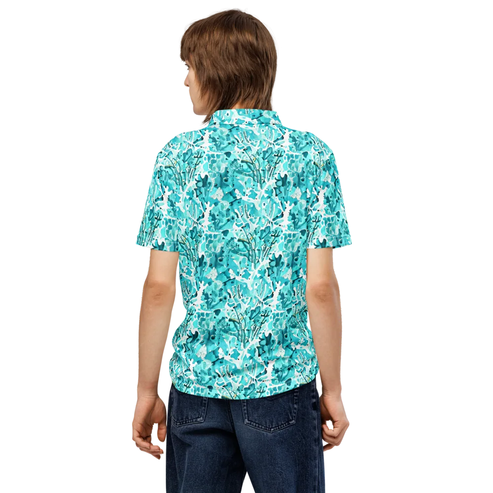 Tidal Bloom on Men's Slim Fit Polo Shirt — Back