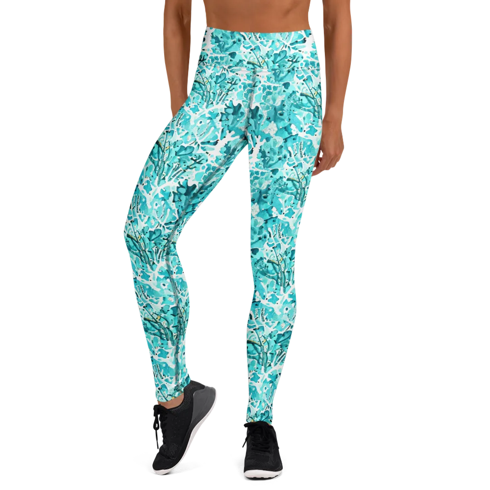 Tidal Bloom on Yoga Leggings — Front