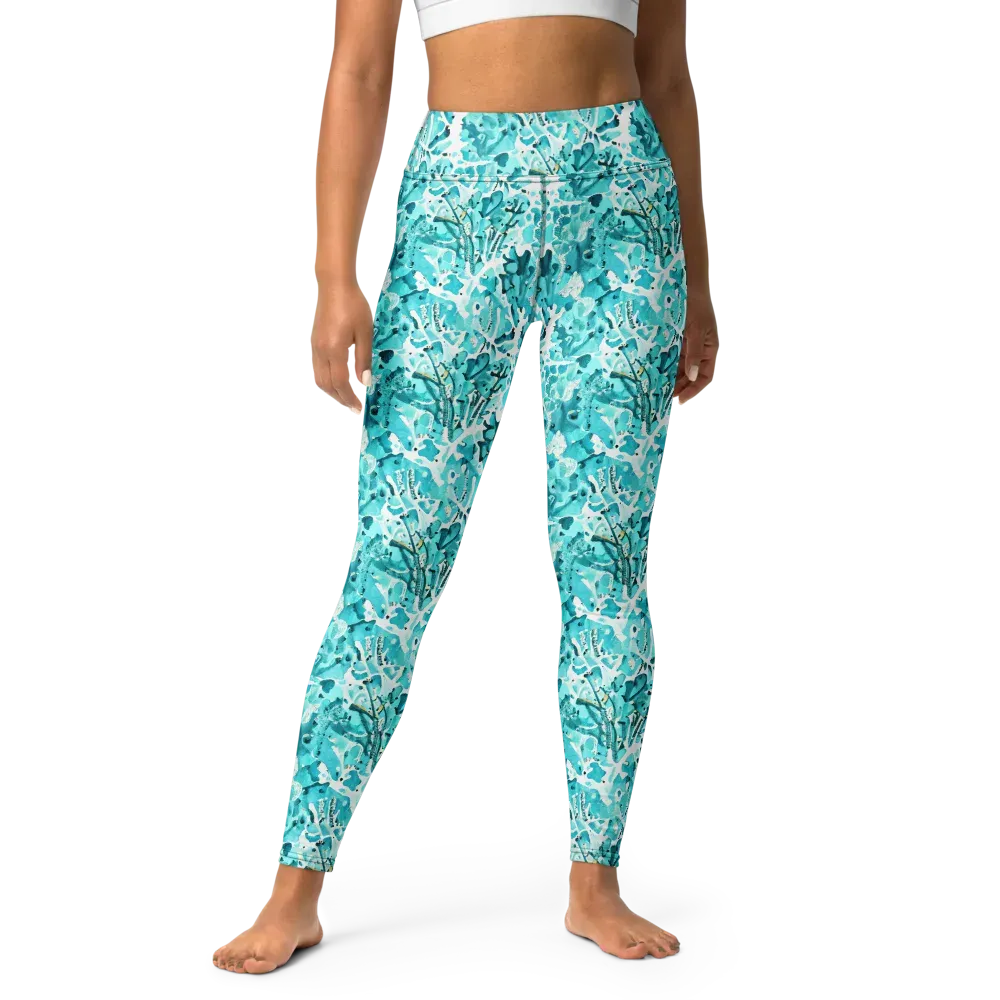 Tidal Bloom on Yoga Leggings — Front