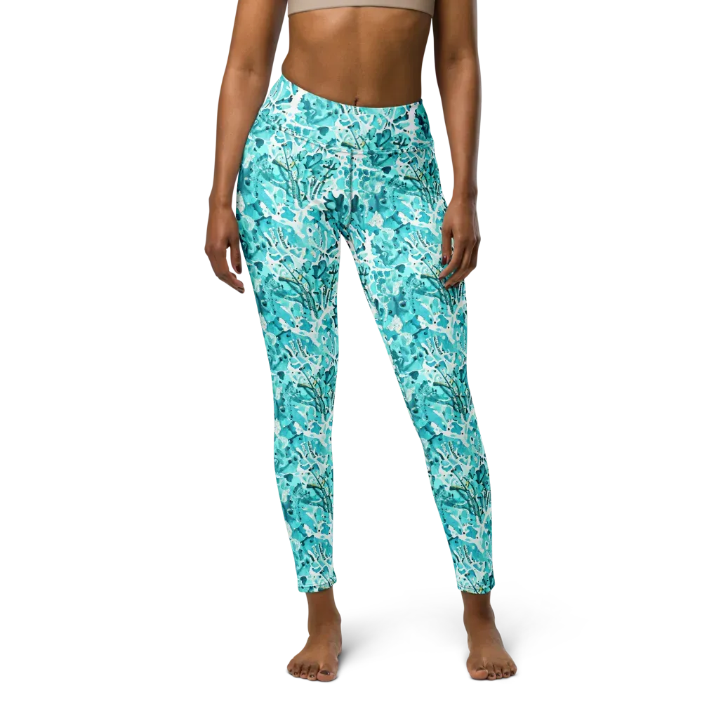 Tidal Bloom on Yoga Leggings — Front