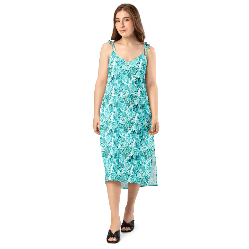 Tidal Bloom on Slip Dress — Front