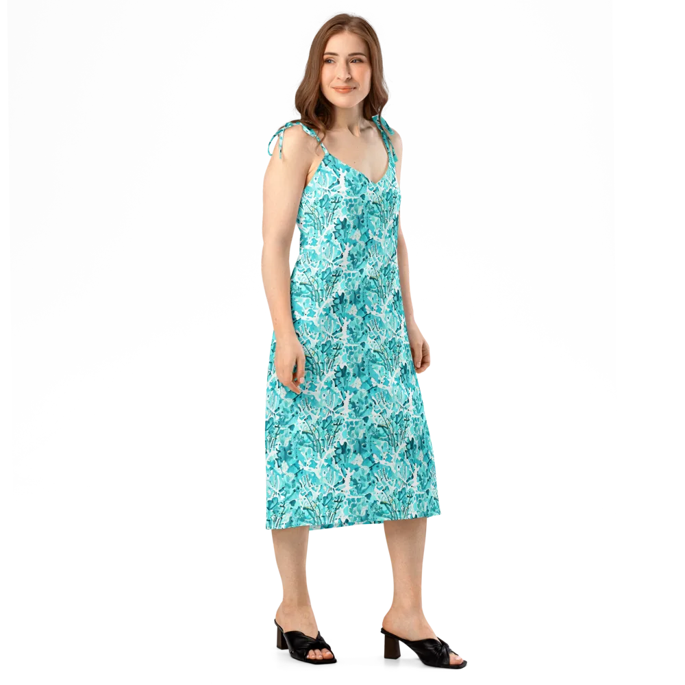 Tidal Bloom on Slip Dress — Right Front