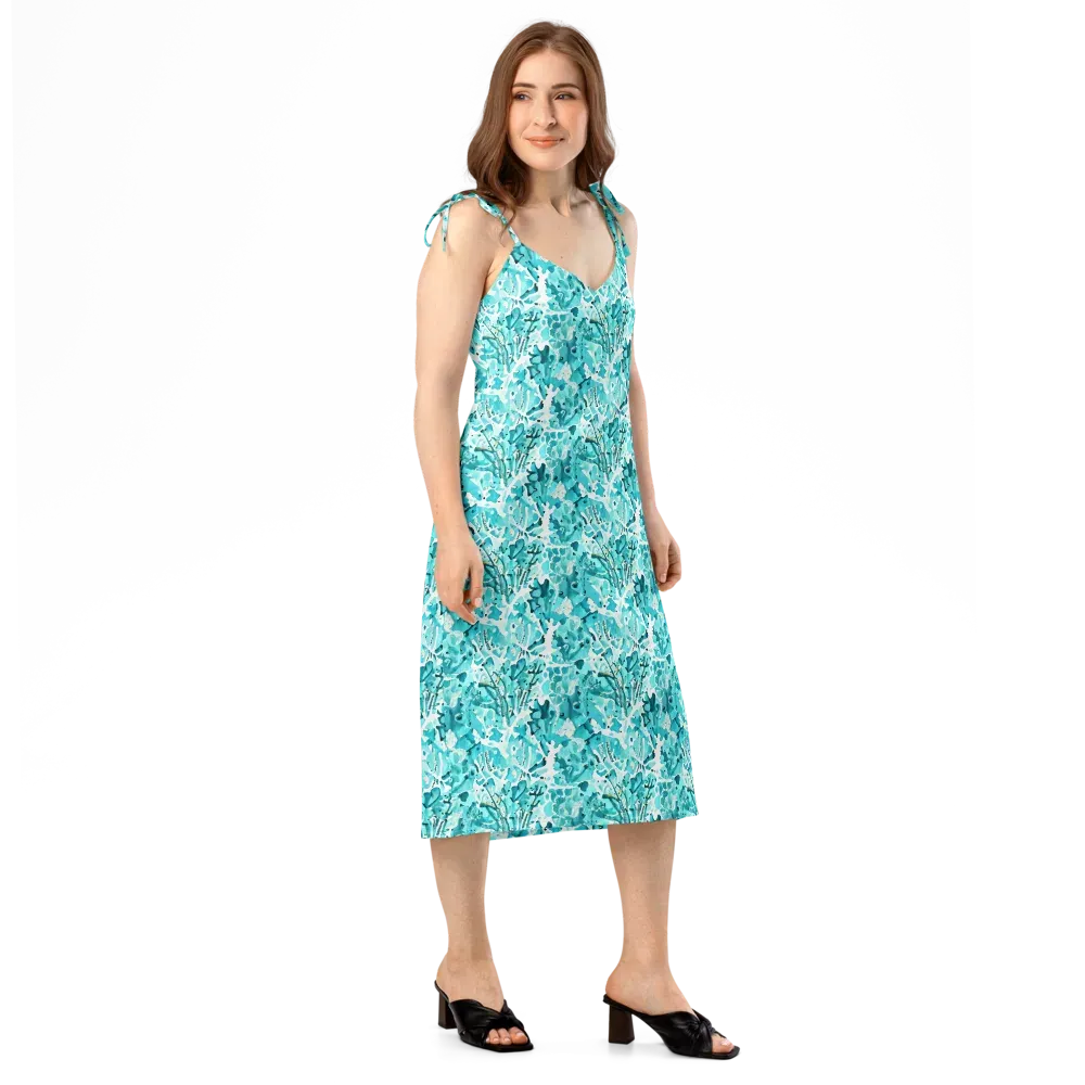 Tidal Bloom on Slip Dress — Right Front