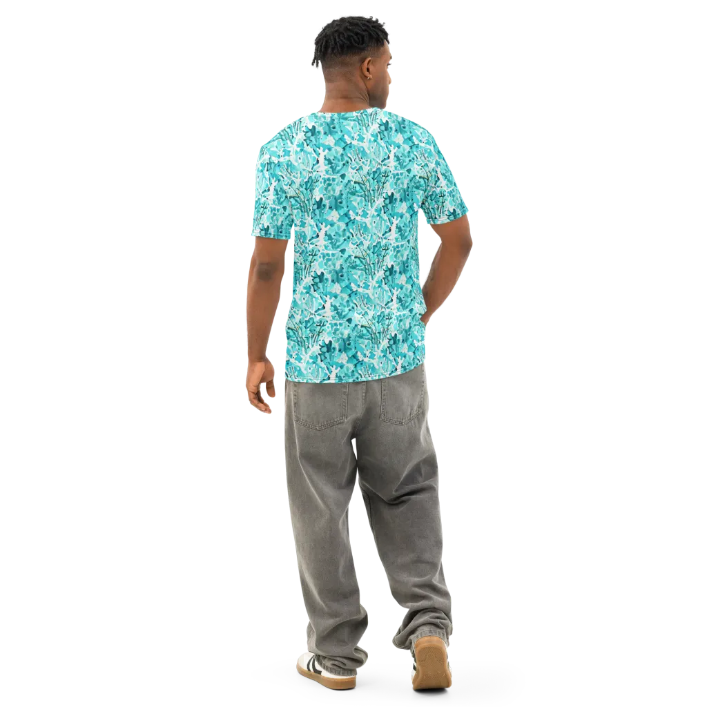 Tidal Bloom on Men's Cotton Crew Neck T-Shirt — Back