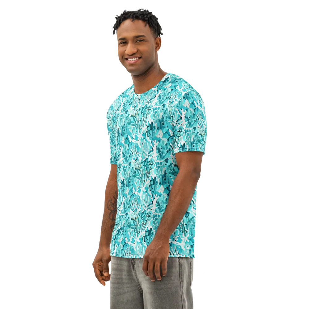 Tidal Bloom on Men's Cotton Crew Neck T-Shirt — Left Front