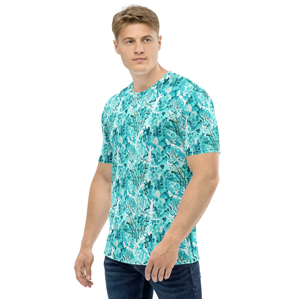 Tidal Bloom on Men's Crew Neck T-Shirt — Left