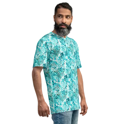 Tidal Bloom on a Men's Crew Neck T-Shirt