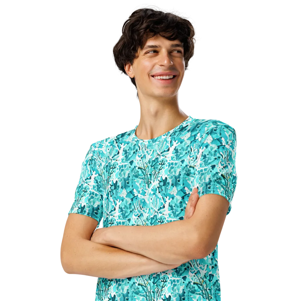 Tidal Bloom on Men's Crew Neck T-Shirt — Left Front