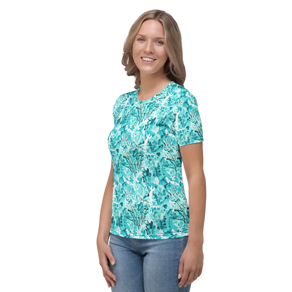 Tidal Bloom on Women's Crew Neck T-Shirt — Left