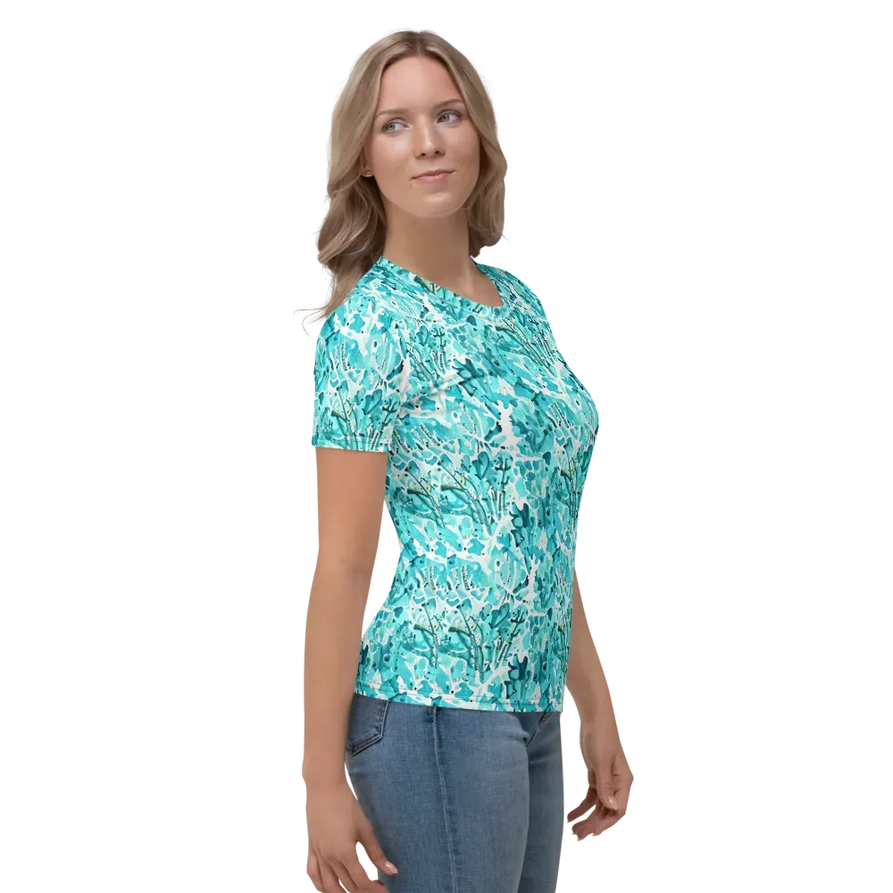 Tidal Bloom on Women's Crew Neck T-Shirt — Right