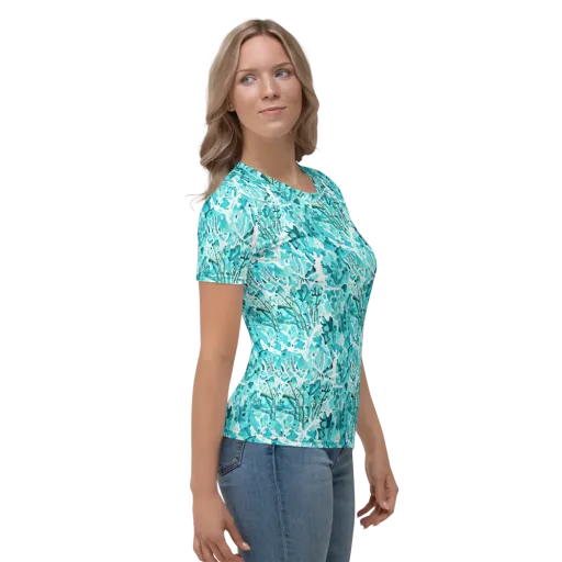 Tidal Bloom on a Women's Crew Neck T-Shirt