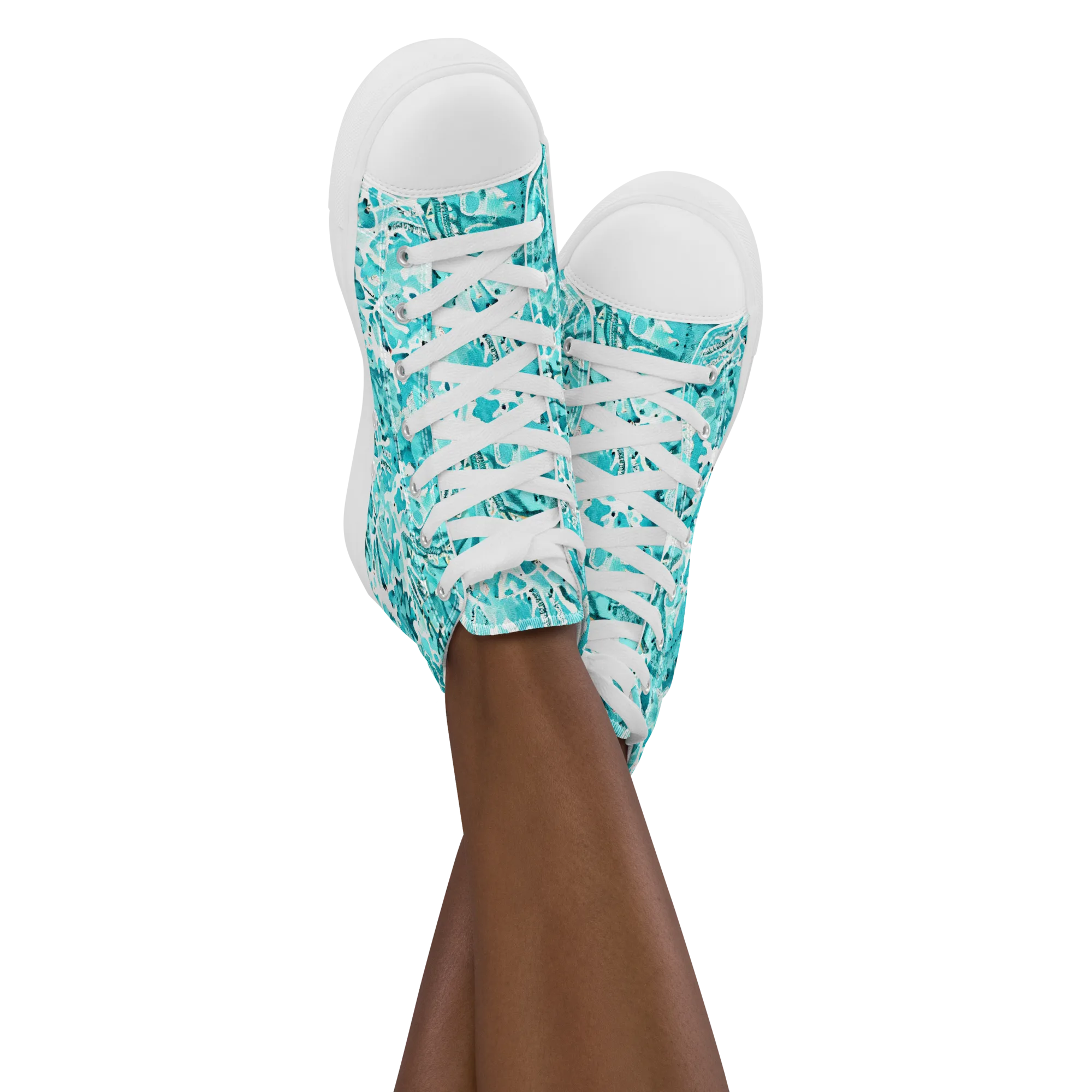 Tidal Bloom on Women's High Top Canvas Shoes — Front