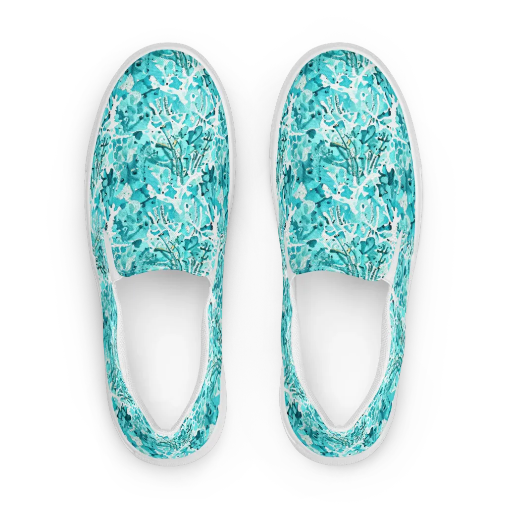 Tidal Bloom on Men's Slip-On Canvas Shoes — Front