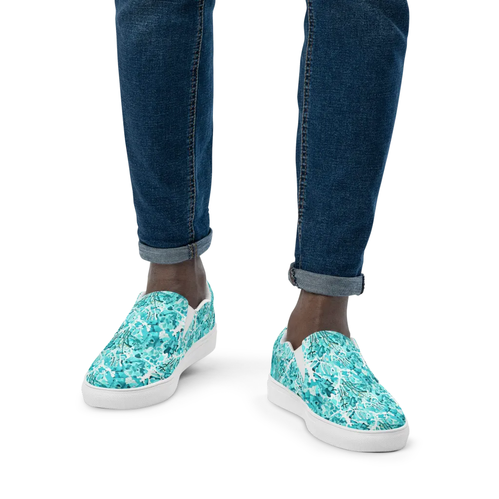 Tidal Bloom on Men's Slip-On Canvas Shoes — Front