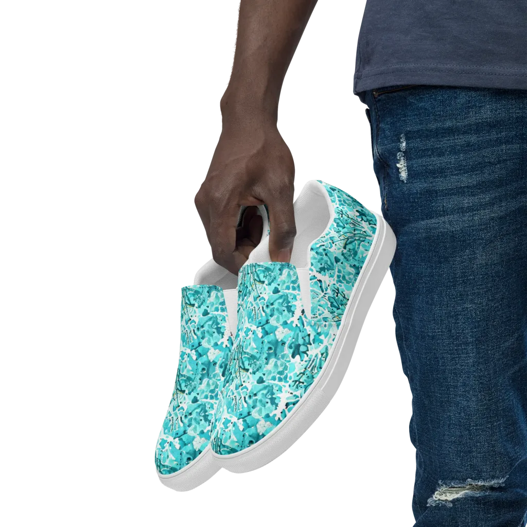 Tidal Bloom on Men's Slip-On Canvas Shoes — Left Front