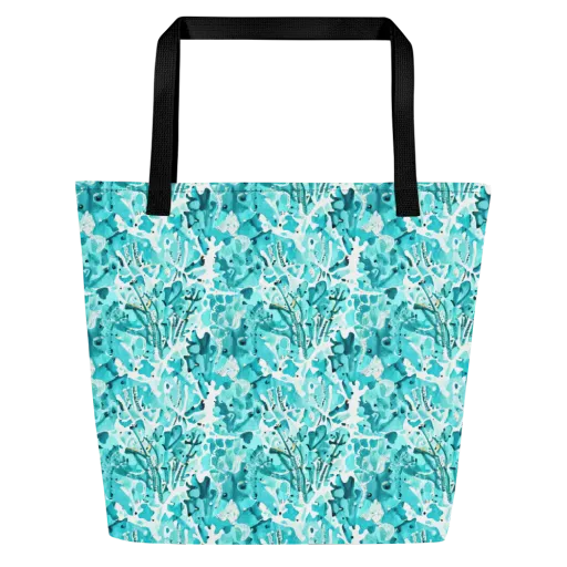 Tidal Bloom on a Large Tote Bag W/ Pocket