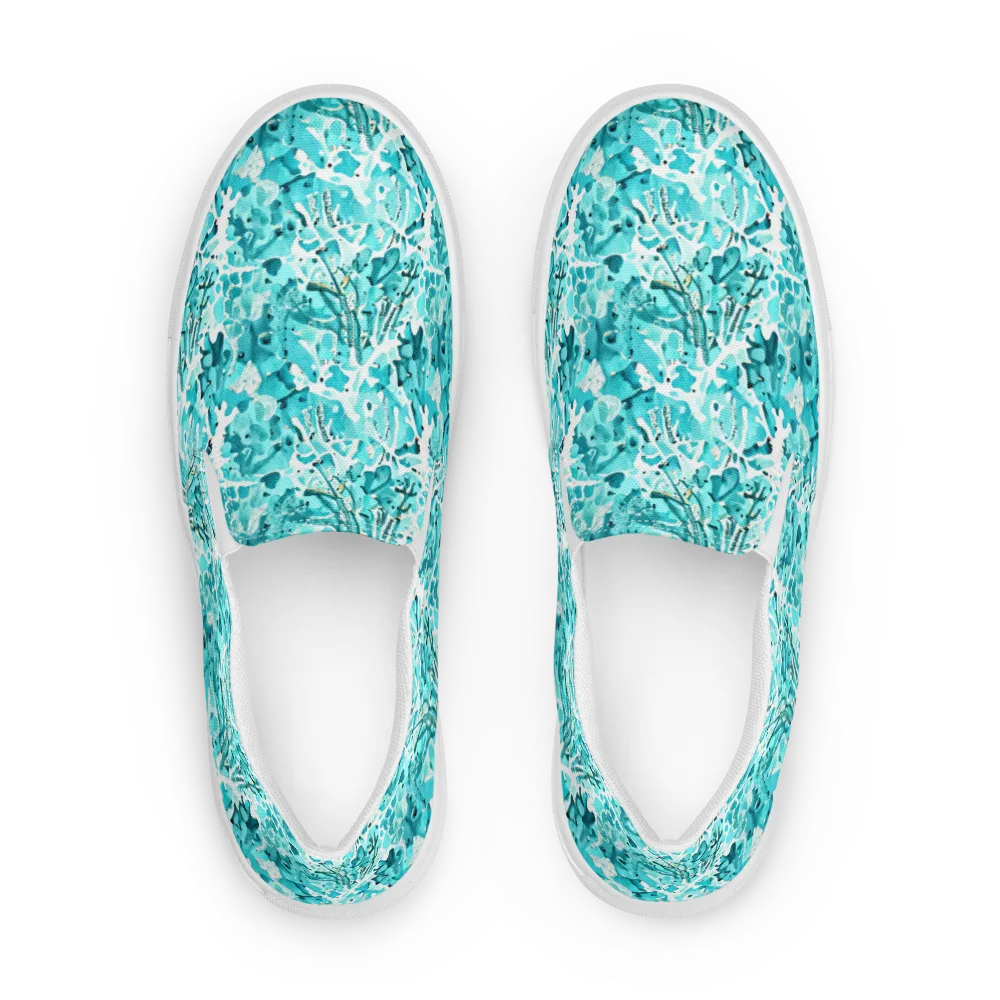 Tidal Bloom on Women's Slip-On Canvas Shoes — Front