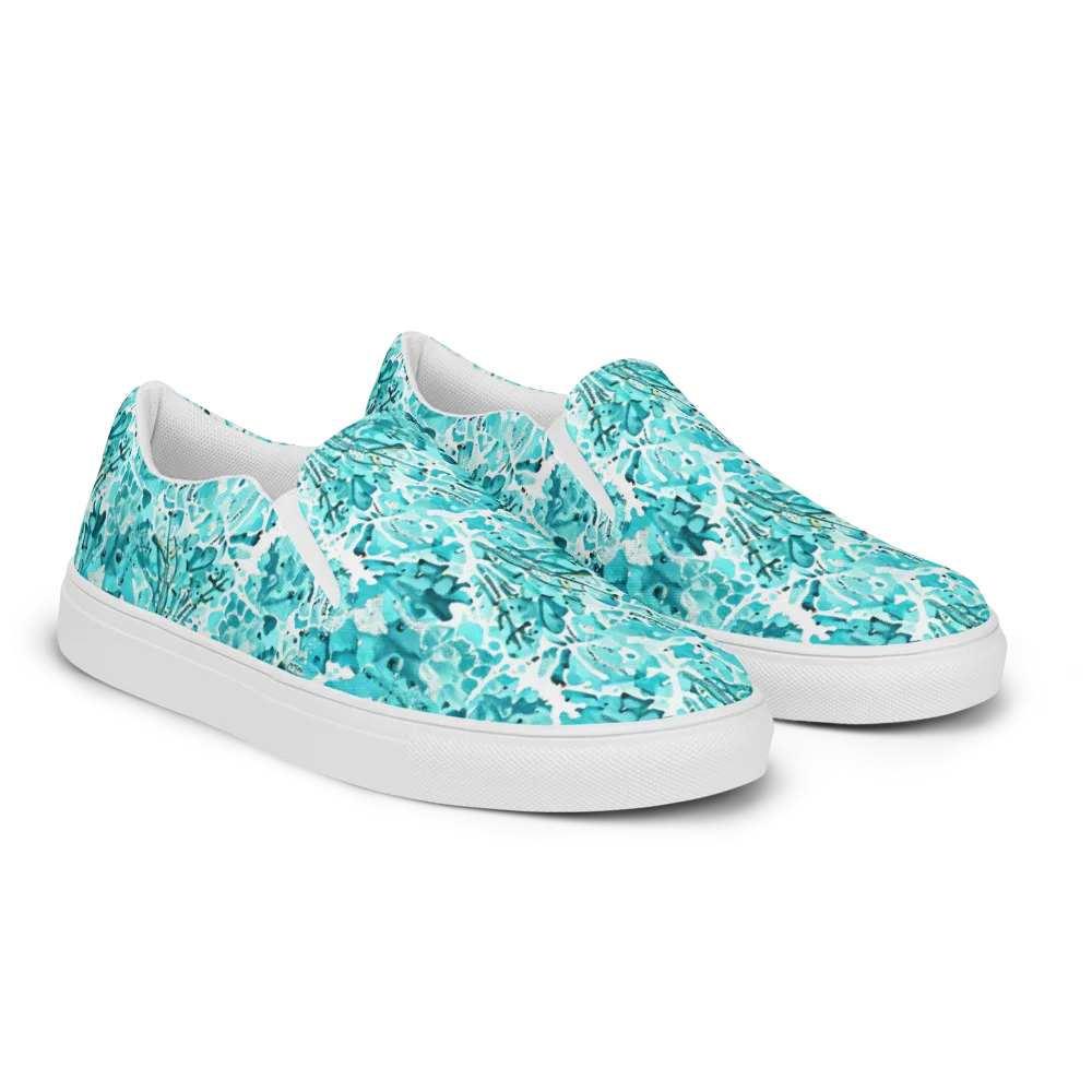 Tidal Bloom on Women's Slip-On Canvas Shoes — Right Front