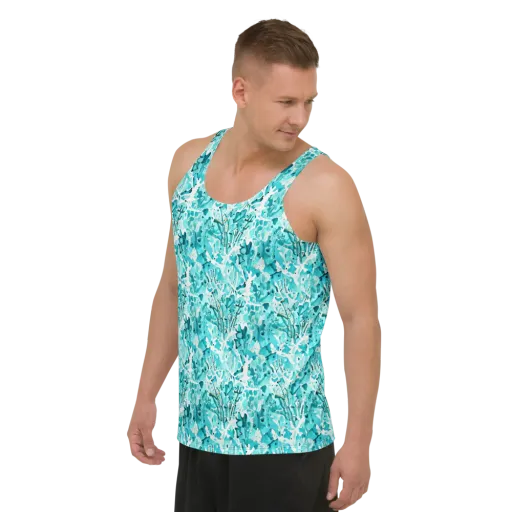 Tidal Bloom on a Men's Tank Top