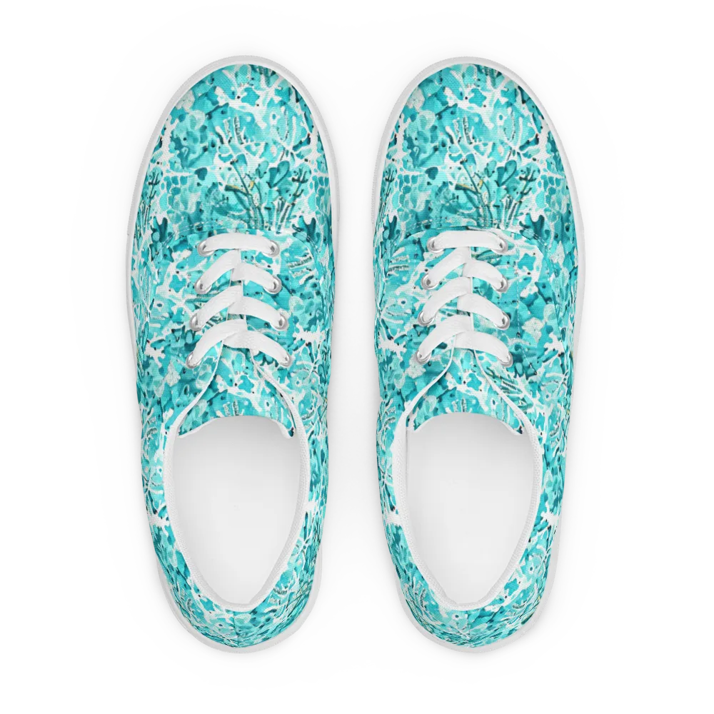 Tidal Bloom on Men's Lace-Up Canvas Shoes — Front