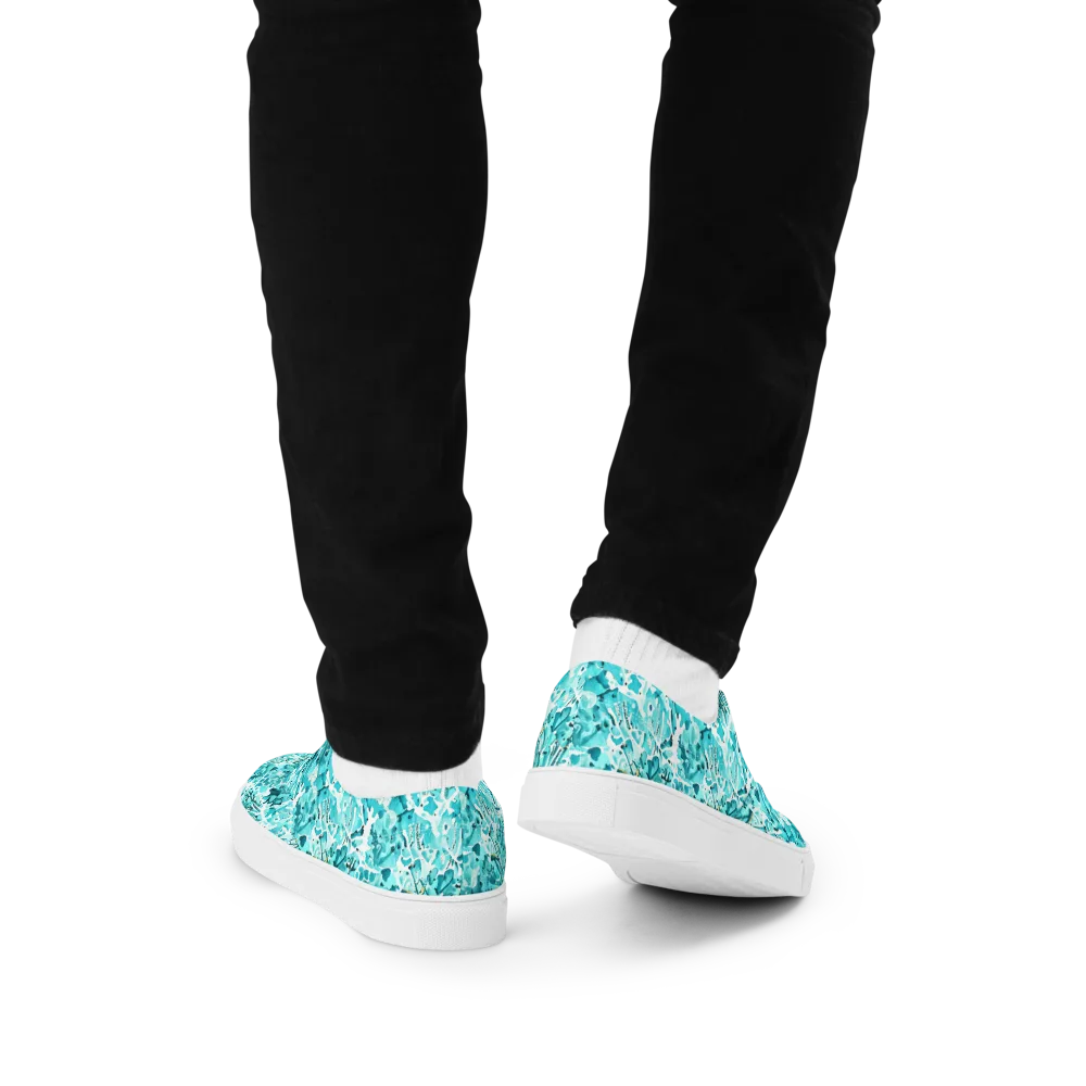Tidal Bloom on Men's Lace-Up Canvas Shoes — Back