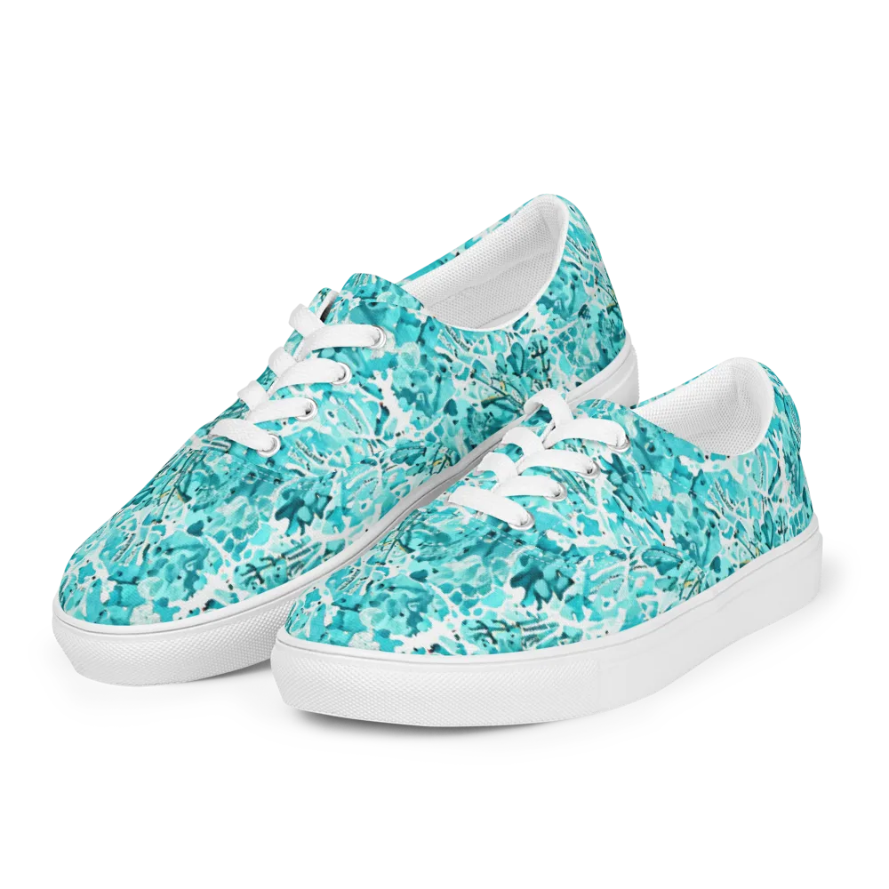 Tidal Bloom on Men's Lace-Up Canvas Shoes — Left Front