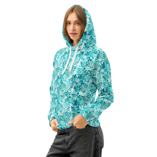 Tidal Bloom on a Cotton Hoodie
