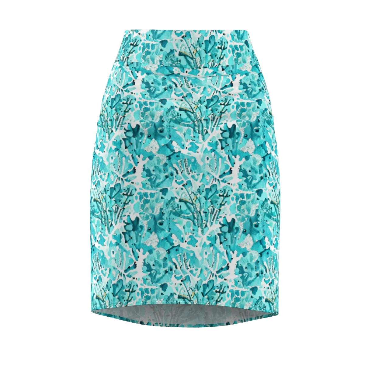 Tidal Bloom on Pencil Skirt — Front