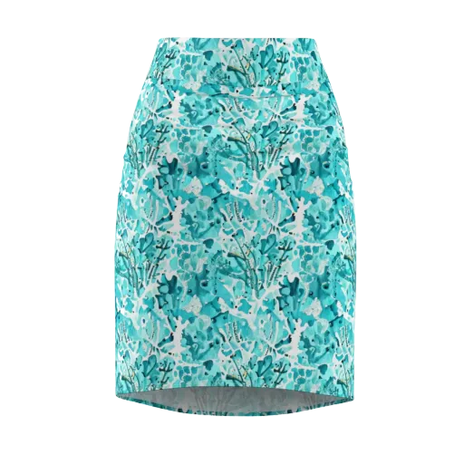 Tidal Bloom on a Pencil Skirt