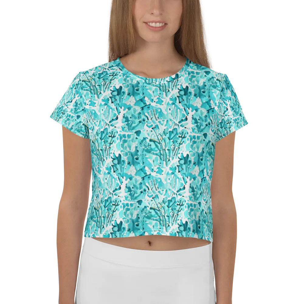Tidal Bloom on Crop Tee — Front