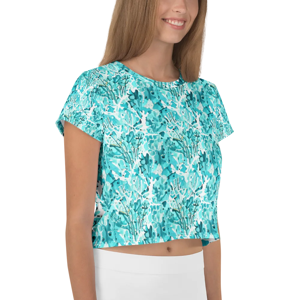 Tidal Bloom on Crop Tee — Right