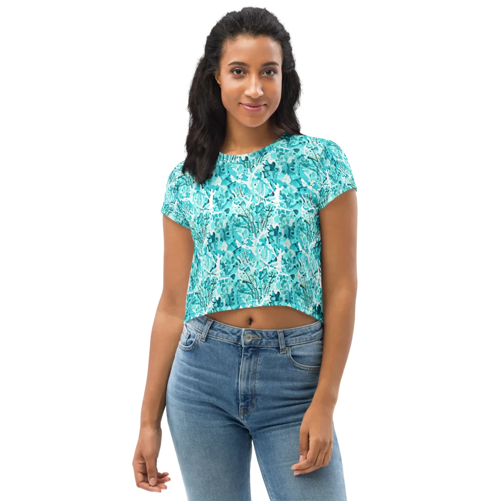 Tidal Bloom on Crop Tee — Front