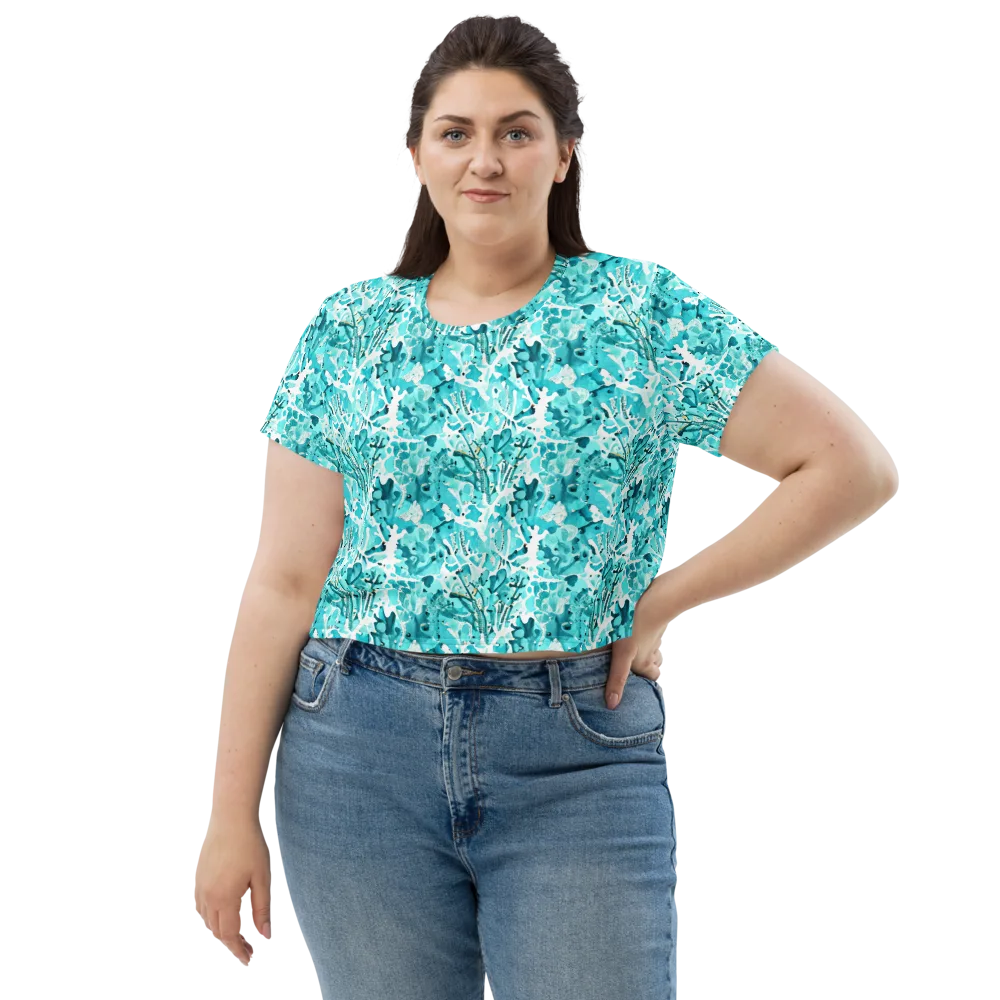 Tidal Bloom on Crop Tee — Front