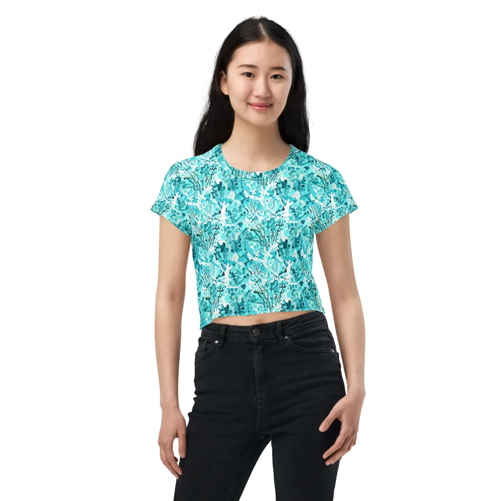 Tidal Bloom on Crop Tee — Front