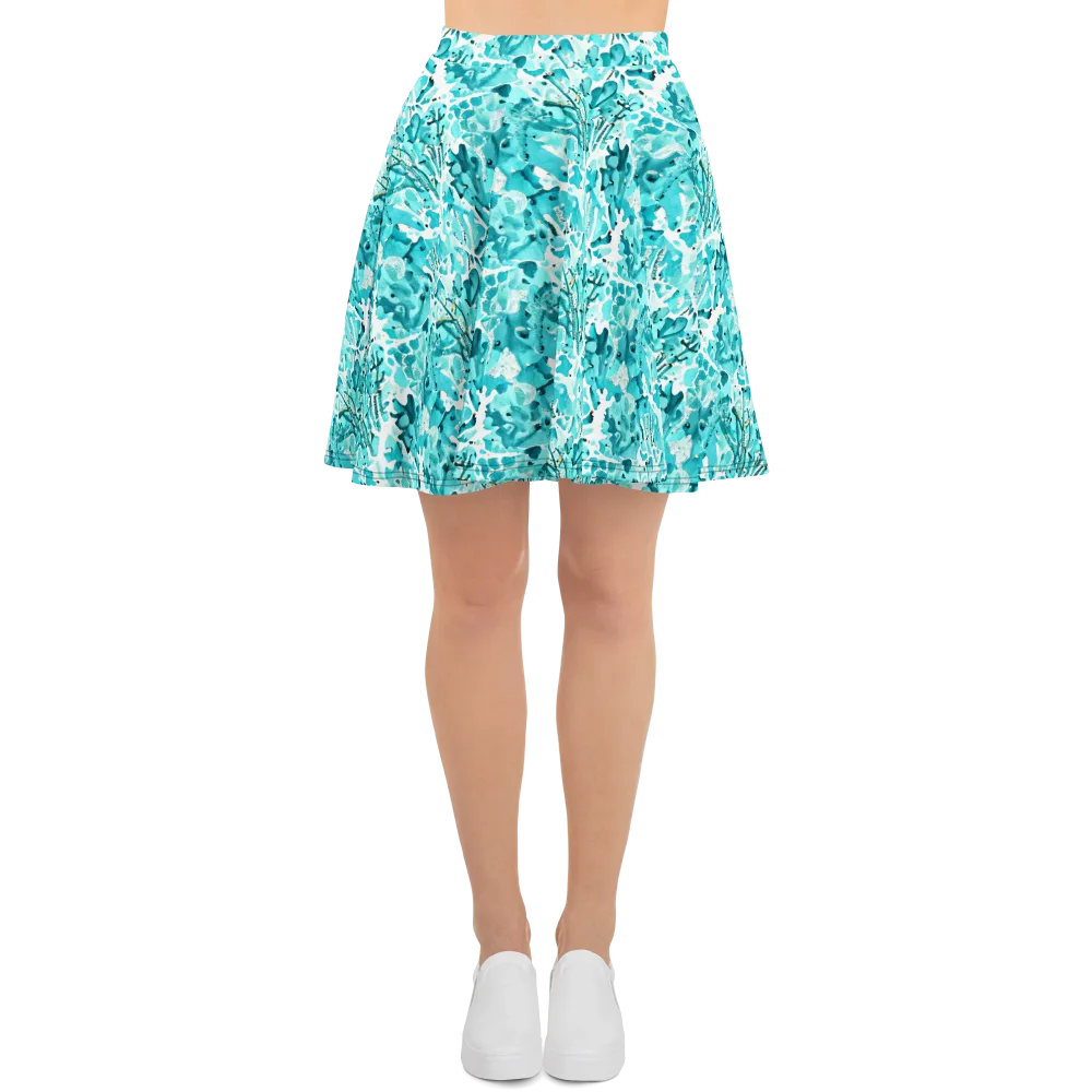 Tidal Bloom on Skater Skirt — Front