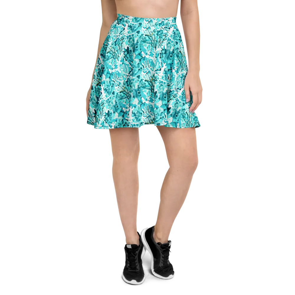 Tidal Bloom on Skater Skirt — Front
