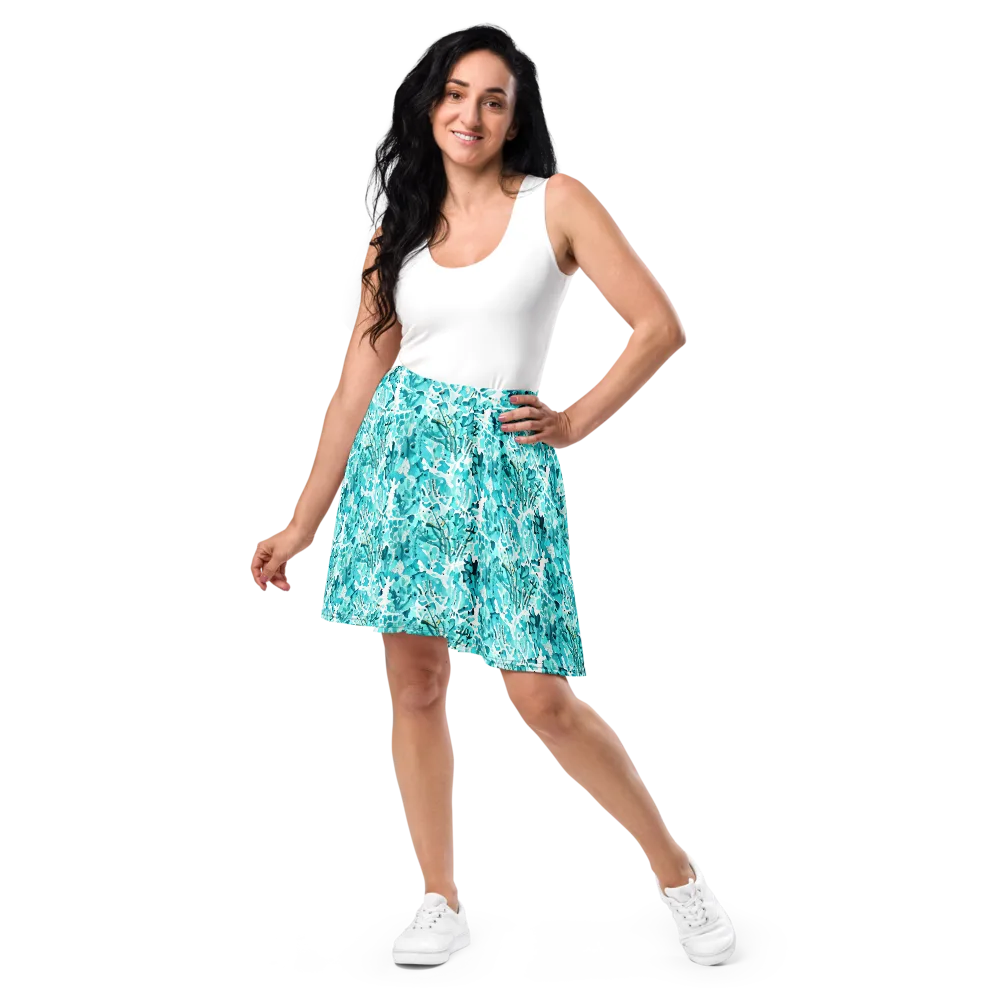 Tidal Bloom on Skater Skirt — Front