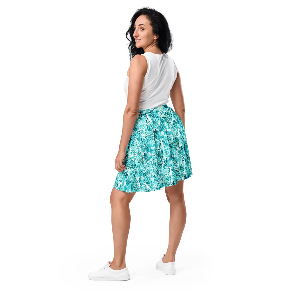 Tidal Bloom on Skater Skirt — Back