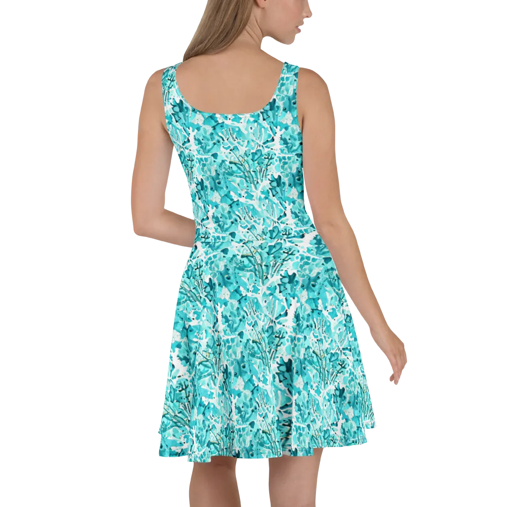 Tidal Bloom on Skater Dress — Back