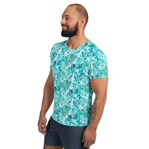 Tidal Bloom on a Men's Athletic T-Shirt