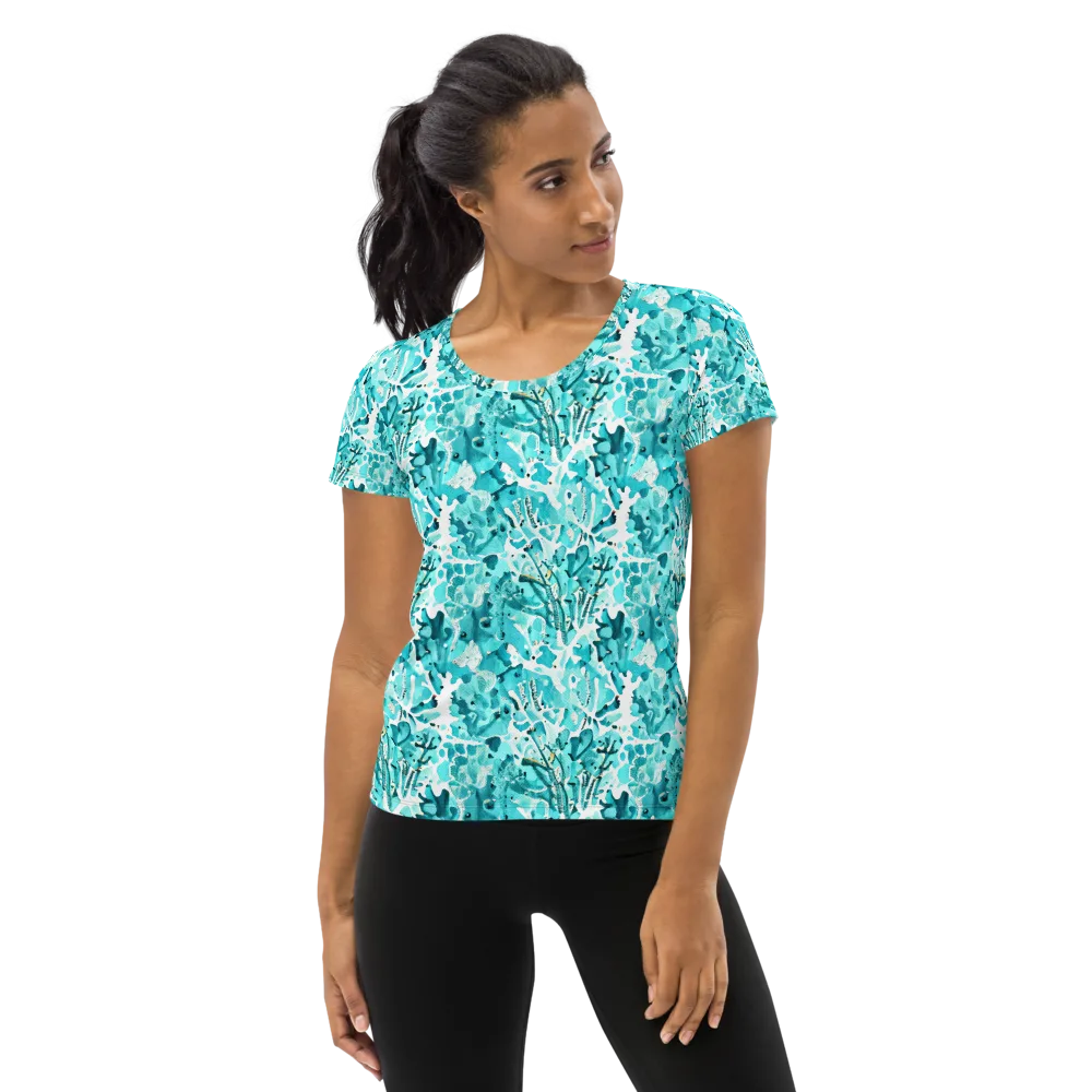 Tidal Bloom on Women's Athletic T-Shirt — Front