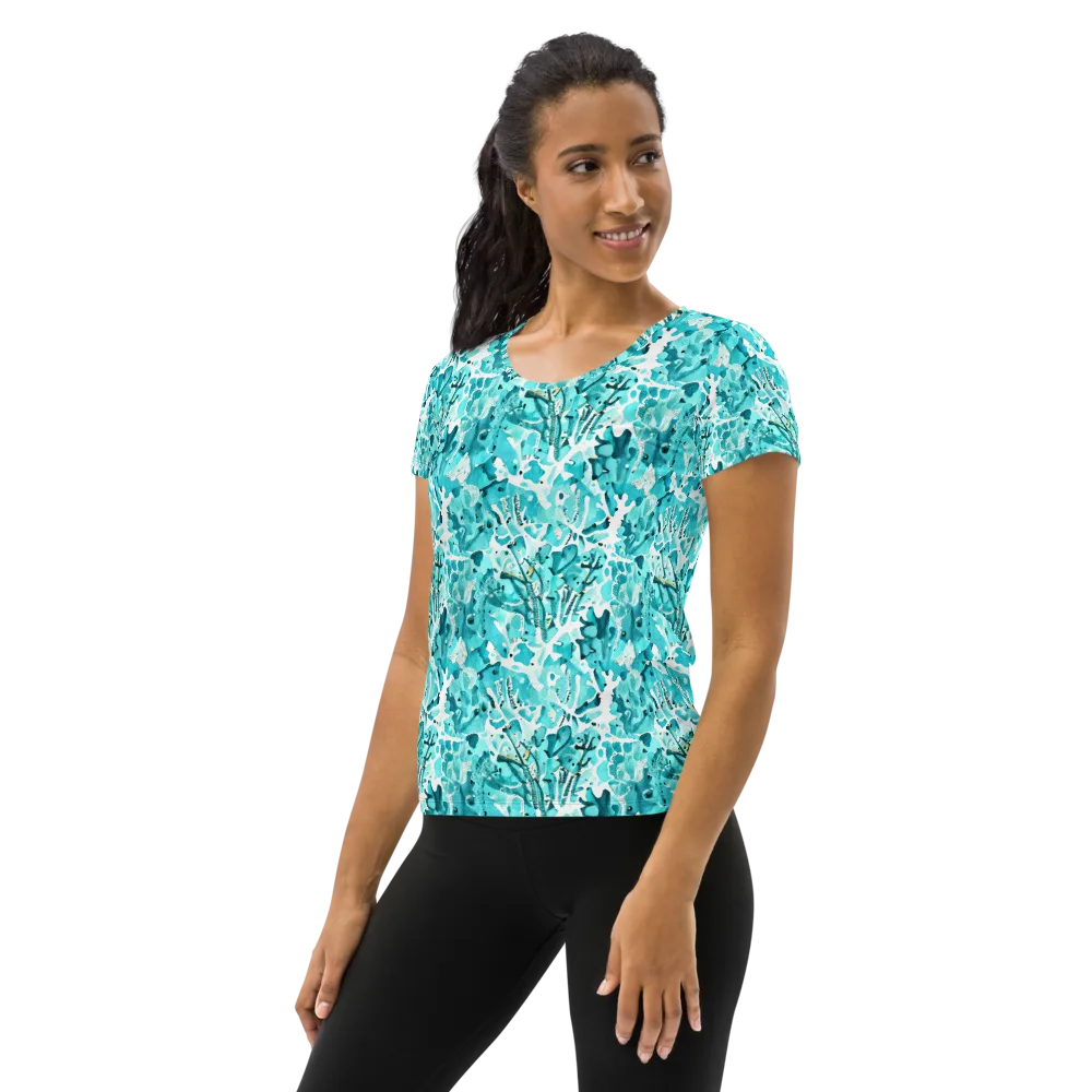 Tidal Bloom on Women's Athletic T-Shirt — Left