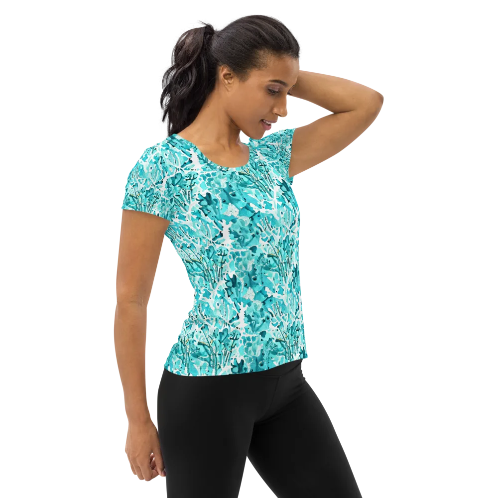 Tidal Bloom on Women's Athletic T-Shirt — Right